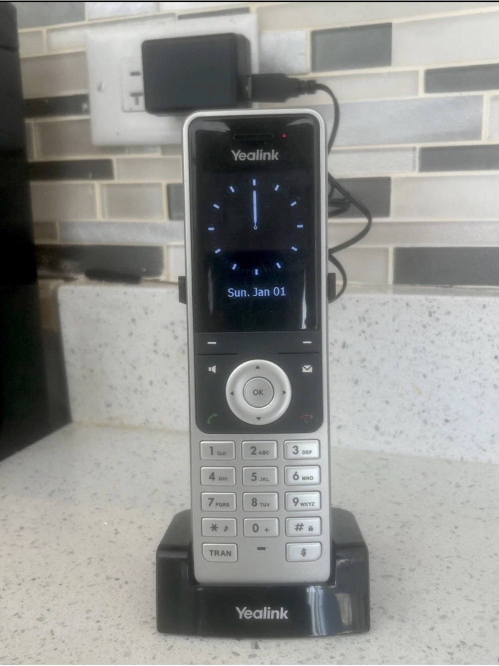 Yealink Silver and Black DECT Cordless Handset